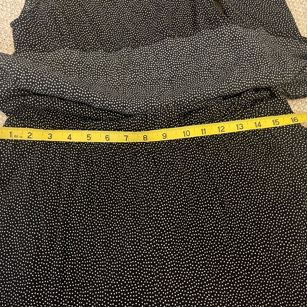 Loft Black White Polka Dot Open Back Romper Sz M Sleeveless Scoop Neck Pockets - Picture 15 of 16